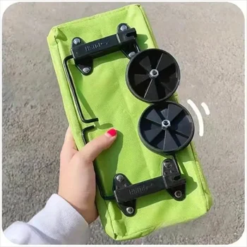 2-in-1 Faltbarer Einkaufswagen, Einkaufstasche mit Rädern, Tragbare Wasserdichte Rollende Handtasche