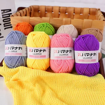 DIY Baby Milch Süße Weiche Baumwolle Stricken Wolle Garn Dicke Faser Samt Garn Hand Stricken Wolle Häkeln Garn
