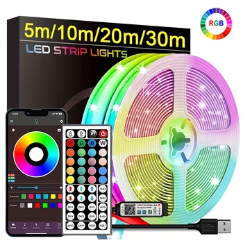 RGB-LED-Streifenlichter, 5 m, 10 m, 20 m, 30 m, LED-Raumlicht mit APP-Steuerung, flexibles Band