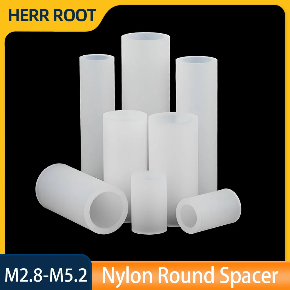 50 Stück M2.8 M3 M4 M5.2 Weiße Hohle Nylon-Abstandshalter