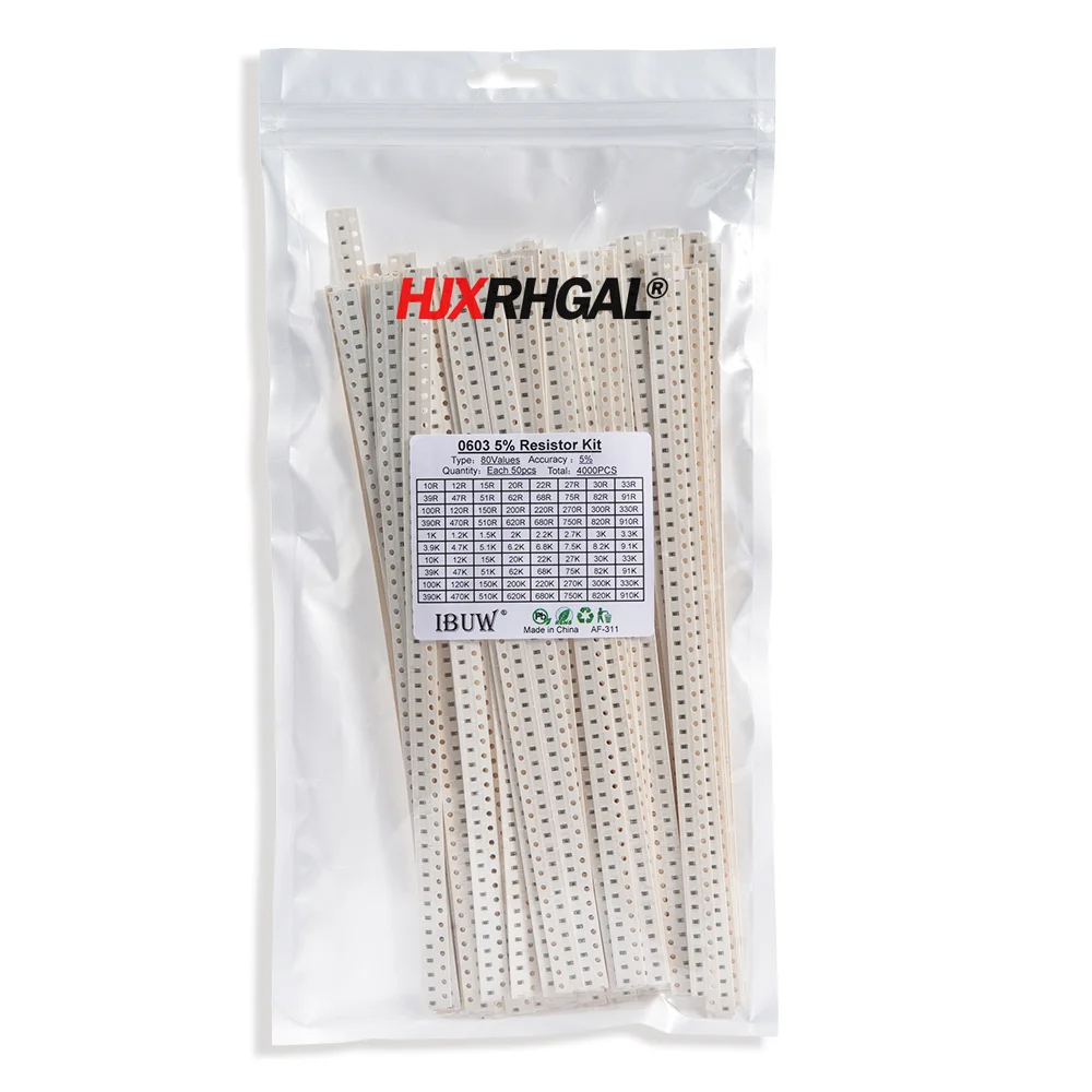 4000PCS 0402 SMD Widerstand Kit Assorted Kit 10ohm-1M ohm 5% – Bild 4