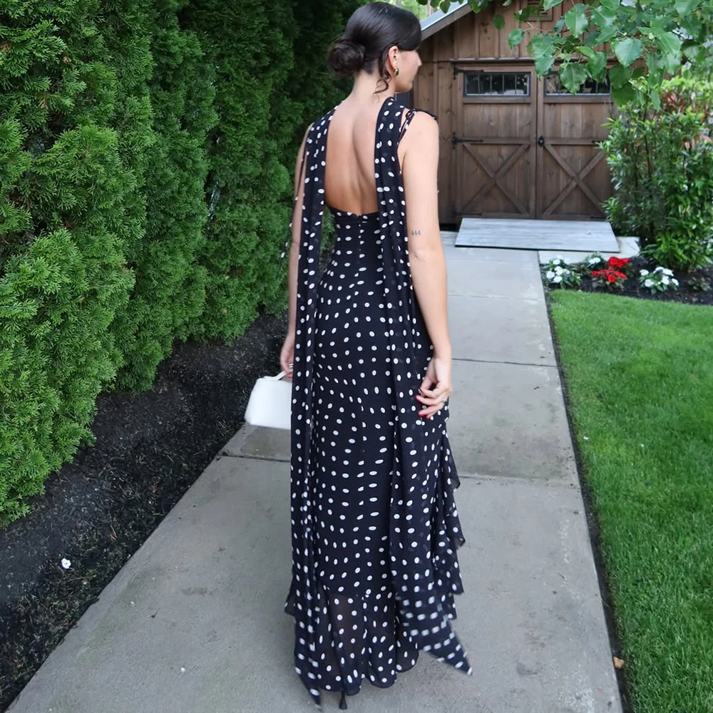 Tuularose Elegantes Polka-Dot Langes Kleid Sommer Schalband – Bild 6