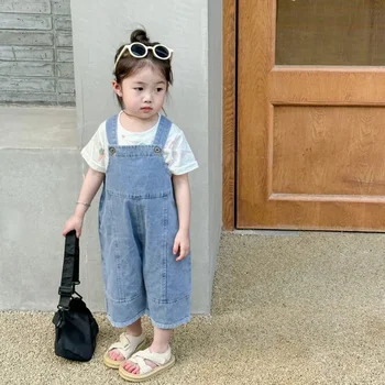 Baby Mädchen Overall Junge Feste Beiläufige Denim Overalls Jean Bib Hosen Infant Kinder Overalls Herbst