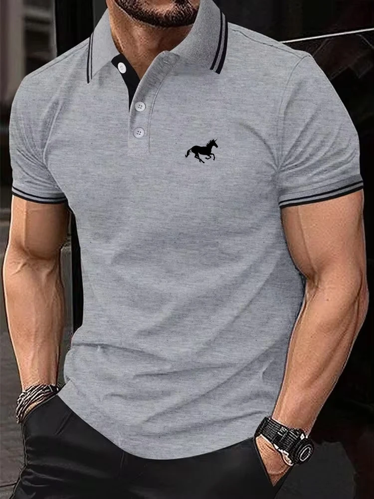 Neues Herren-T-Shirt, klassisches Kurzarm-Poloshirt – Bild 2