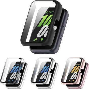Uhrengehäuse für Samsung Galaxy Fit 3, gehärtetes Glas, Smartwatch-Schutz, harter PC-Stoßfänger + Glas