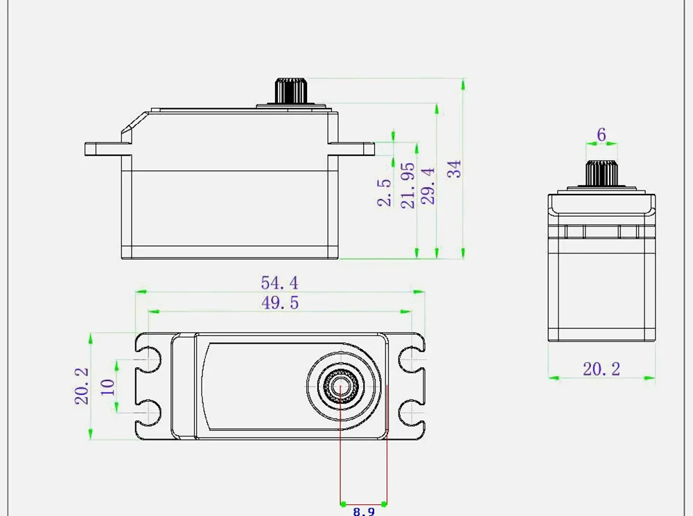 25 kg Digitalservo 7,4 V 180/270 Grad hohes Drehmoment – Bild 4