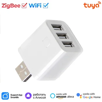 Tuya Smart Zigbee WiFi Mini 1 2 3 USB-Adapter-Schalter 5V Micro-USB-Stromadapter Smart Life Steuerung über