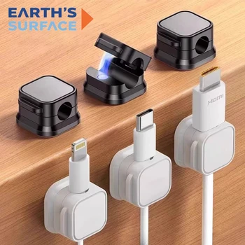 Magnetischer Kabelclip-Aufwickler, Halter, selbstklebender Drahthalter, Kabel-Organizer, USB-Ladekabel