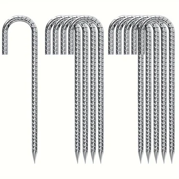 J-Haken-Bewehrungsstäbe, 30,5 cm, silberfarben, robuste Erdungsanker in professioneller Qualität
