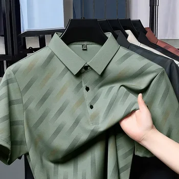 2025, neues Herren-Poloshirt, kurzärmelig, bedruckt, modisch, atmungsaktiv, bequem und vielseitig