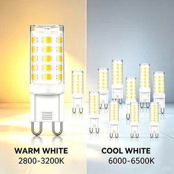 G9 LED-Lampe AC 220V 7W Hellste Keramik SMD2835 DC LED-Birne Warm-/Kaltweiß Strahler Ersatz (10 Stück)