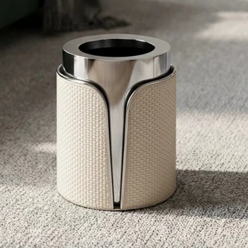 Leder-Mülleimer, moderne Luxus-Mülleimer mit großem Fassungsvermögen, versteckter Müllbeutel