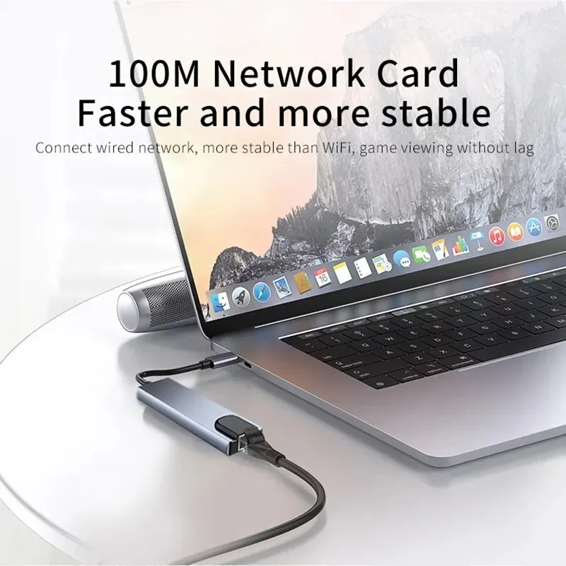 USB-C Hub mit 4K HDMI, RJ45, SD/TF und PD, mehrere Varianten – Bild 5
