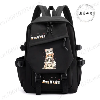 Back To School Anime-Schulrucksack für Schüler, Kawaii-Katzen-Design, täglicher Rucksack, Anime-Rucksäcke