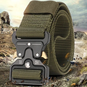 Herrengürtel Outdoor Jagd Taktikgürtel Multifunktionale Schnalle Nylongürtel Marine Corps Canvas Gürtel