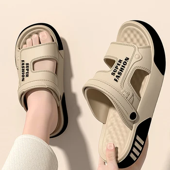 SHAJI Herren-Slipper, Sommer-EVA-Sandalen mit weicher Sohle, für drinnen und draußen, zum Gehen, für den