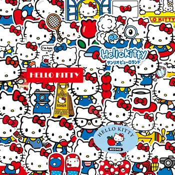 Niedliche Hello Kitty Cartoon Sanrio Aufkleber für Scrapbook Handyhülle Laptop Gitarre Notizbuch (100 Stück)