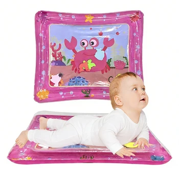 Aufblasbare Tummy Time Baby-Wasserspielmatte, rosa Farbe, Premium-Wassermatte für Säuglinge und Kleinkinder