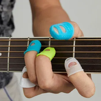 Gitarre fingers pitze protektoren 10 pcs silikon fingers chützer 5 größen