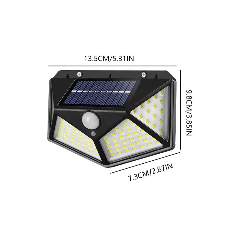 100LED Solar Wand Lampe Außen Lampe Wasserdicht Motion Sensor – Bild 6