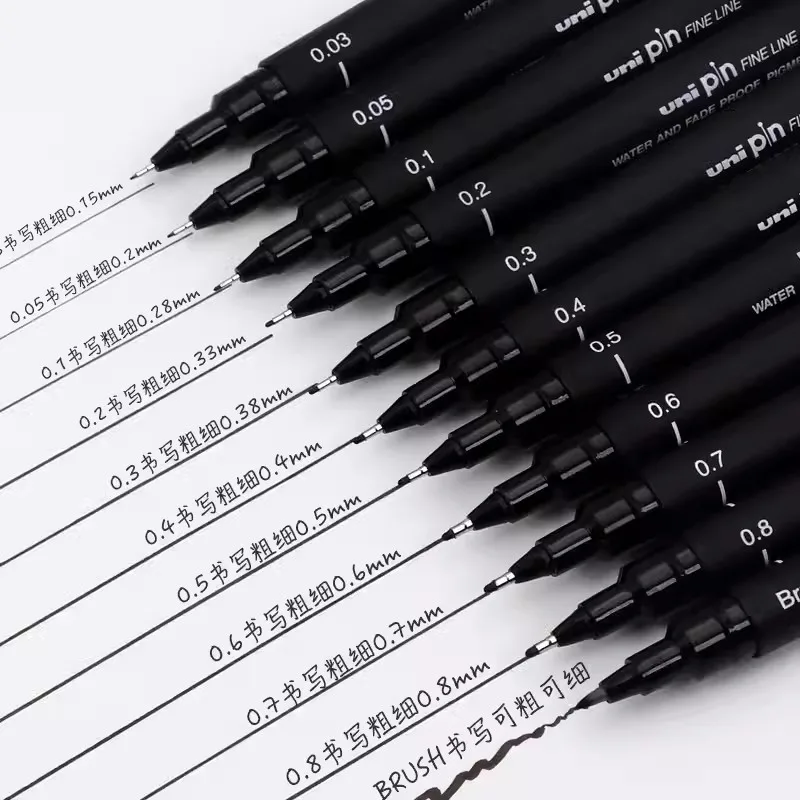 Uni Pin-200 Fineliner Zeichenstift, 3/6/12-teiliges Set – Bild 2