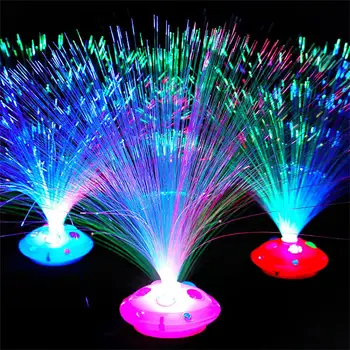 Blinkende Home Decor Nachtbeleuchtung Lampen Nachtlampe LED Glasfaser Licht Weihnachtsdekoration Mehrfarbig