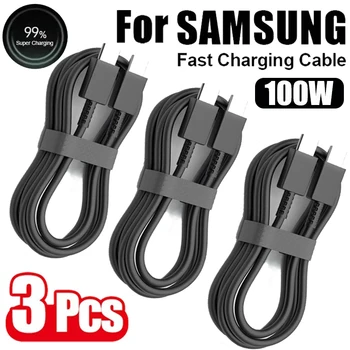 PD 100 W USB Typ C auf C Schnellladekabel für Samsung Galaxy S22 S23 S24 S25 Plus Note Ultra A53 A54 (3 Stück)