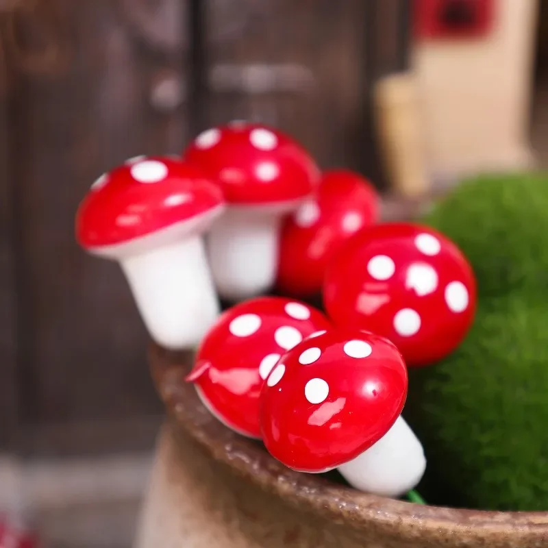 Mini-Pilz-Miniaturen, Schaumstoff, roter Pilz, künstlicher – Bild 5