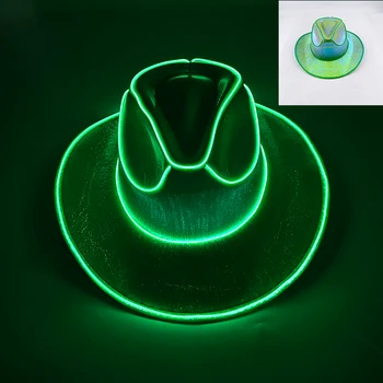 Karnevals-Party LED Kabelloser Fluoreszierender Hut für Erwachsene Bunter Laser-Illusions-Jeanshut Modischer