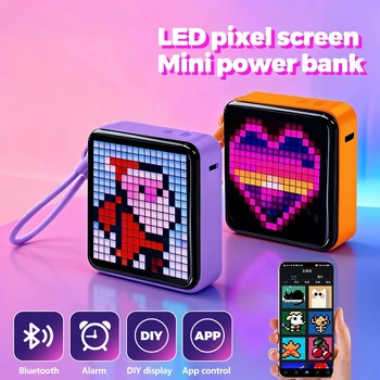 LED-Pixel-Display, Nachtlicht, DIY-Display, Matrix-Panel mit lustigem Text und Digitaluhr für Kinder