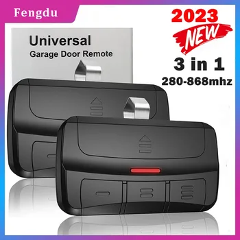 Universelle Tor-Fernbedienung, Garagentorsteuerung, 3-in-1-Multifrequenz-Fernbedienung mit Clip, 280-868 MHz