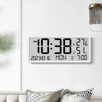 LCD-Display, multifunktionale Wanduhr, einfacher moderner Wecker, großer Bildschirm, Temperatur