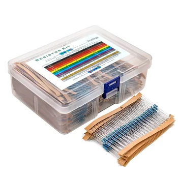 1 % Widerstandsset, Widerstand 1/4 W, Metallschichtwiderstände-Set, 10 Ohm ~ 1 M Ohm, 30 Werte, elektronische