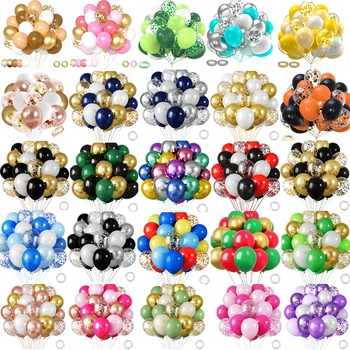Chrom-Latex-Ballon, weiß, rosa, blau, Helium-Kugel, Hochzeit, Erwachsene, Geburtstag, Party (30 Stück)
