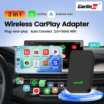 Carlinkit 5.0 2air Kabelloser CarPlay Android Auto Adapter 2-in-1 Plug-and-Play Automatische Verbindung 5,8GHz