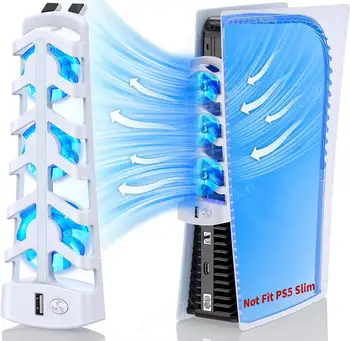 Kühlventilator für Sony PS5 Spielekonsole Digital/Disc Edition, leise Lüfter mit USB-Anschluss