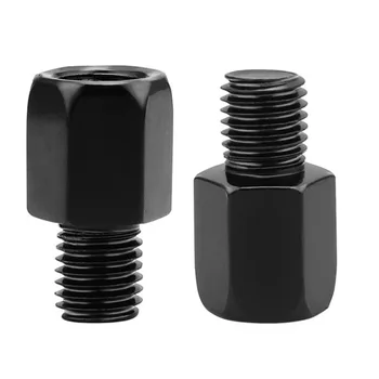 Paar schwarze Spiegeladapter M10 10 mm M8 8 mm Motorrad-Rückspiegel-Konvertierungsschraube im Uhrzeigersinn