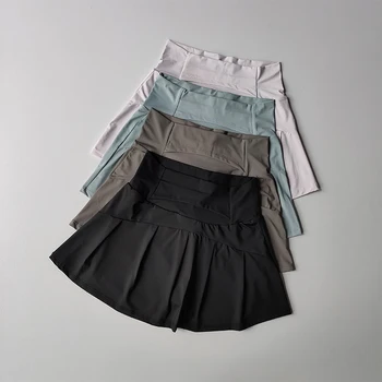 Damen-Sport-Kurzrock mit hoher Taille, schnell trocknend, Fitness, Yoga, Laufen, Tennis, Golf
