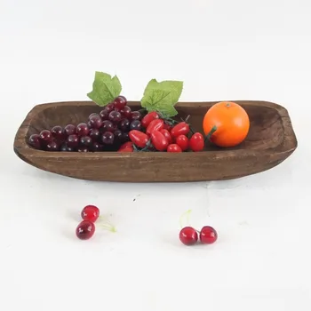 Handgefertigtes Holztablett für Obst, Snacks und Nüsse Kreatives Desktop-Ornament Vintage Nordischer Luxus