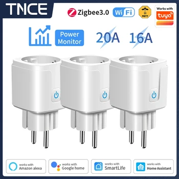 TNCE TUYA EU-Stecker WiFi oder ZigBee3.0 Smart Socket 16/20A Power Monitor Timing-Funktion Sprachsteuerung