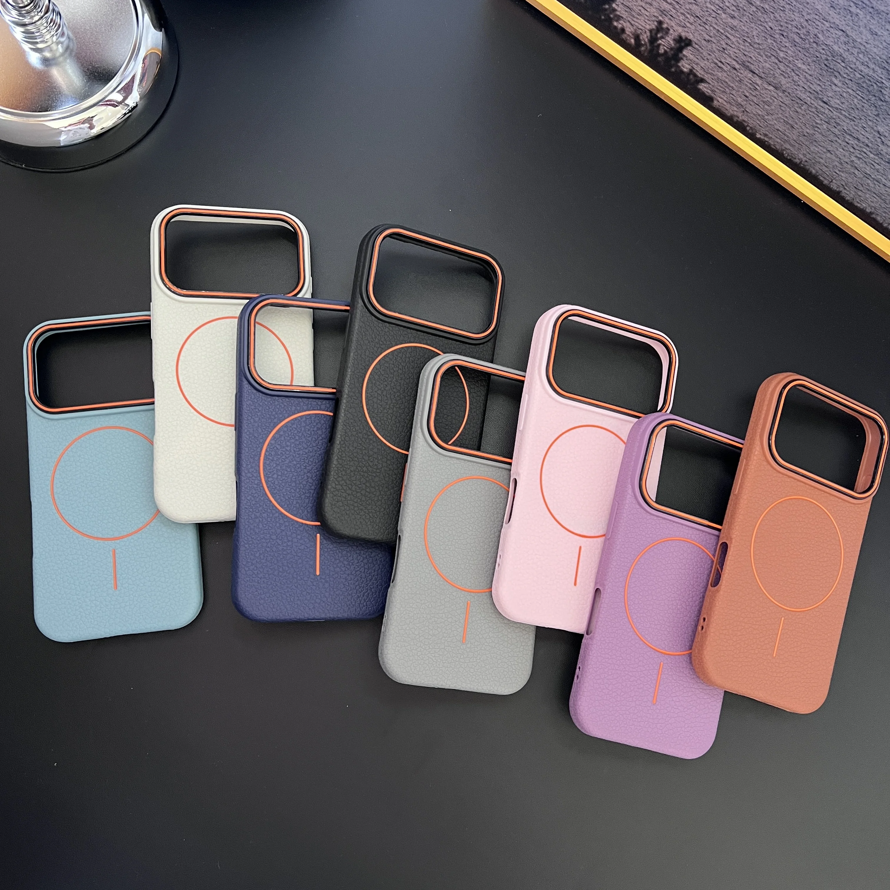 Frosted Hit Color Lichee Pattern Magnetische Handyhülle für – Bild 6