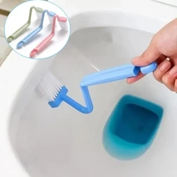 Gebogene Toilettenbürste mit Langem Griff, Toilettenreinigungsbürsten, Haushalts-Tiefenreinigungswerkzeuge