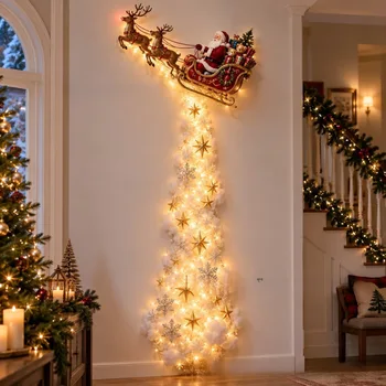 2027 Weihnachts-Wandlicht mit magischem Lichteffekt - LED-Leuchtende Weihnachtswanddekoration