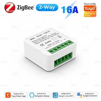 Tuya Zigbee 3.0 Smart Switch 16A Mini-Modul DIY 2-Wege-Steuerung Smart Home Relais Automatisierungsschalter