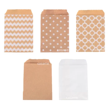 10 x 15 cm Beutel, gemischte Stil- und Farbpapiertüten, Kraftpapier, Basteln, DIY-Dekoration (50 Stück)