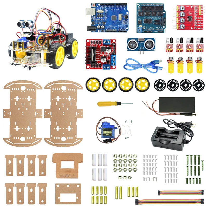 4WD Smart Robot Car Chassis Kit mit