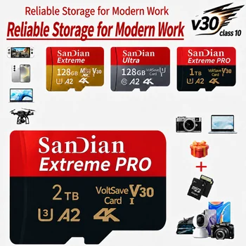 Hochgeschwindigkeits-Speicherkarte SD-Karte Volle Größe Micro TF-Karte 128GB Flash-Speicher für Kamera Mac PC