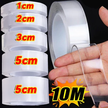 1-10 m doppelseitiges Nano-Klebeband, robust, transparent, wasserdicht, spurlos, extra starker Kleber