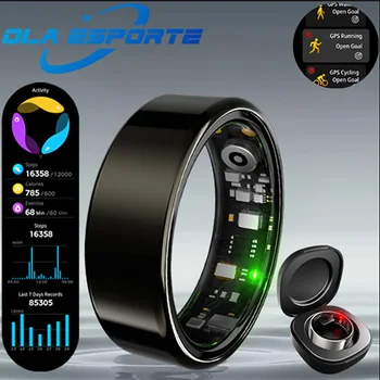 Smart Ring für Männer und Frauen, Bluetooth-Blutdruck- und Herzfrequenzmesser, Blutsauerstoff-Monitor
