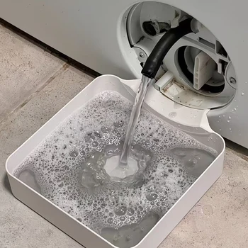1 Waschmaschinen-Auffangwanne für Abwasser, ohne Überlauf, Fussel- und Fremdkörper-Auffangwanne, Saubere